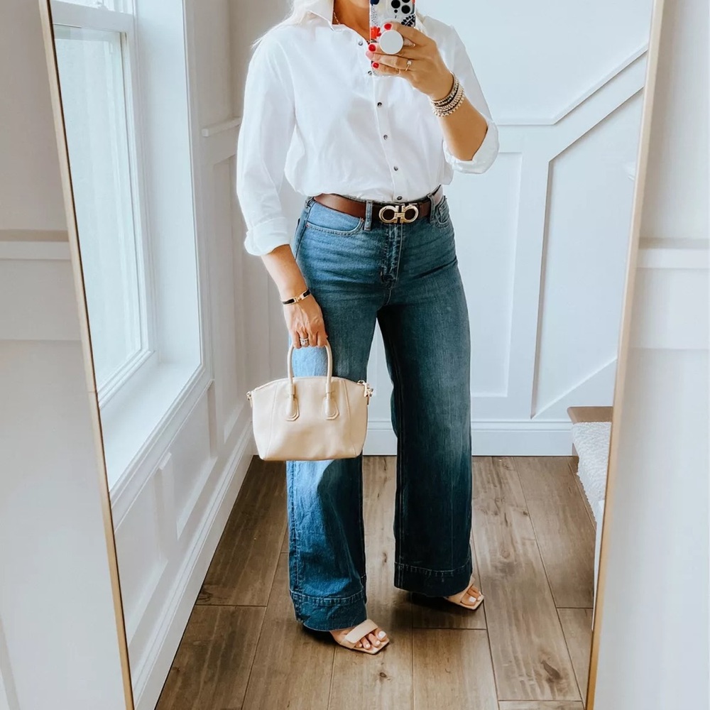 J. Crew Denim wide leg trouser in Wesly wash | size 32 - Picture 7 of 7